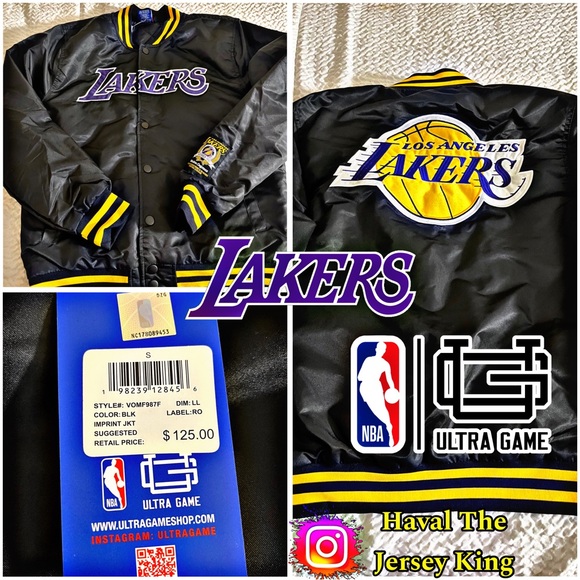 Mens ULTRA GAME NBA Black Los Angeles Lakers Varsity Jacket 🧥🏀 - Picture 1 of 1